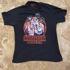 Stranger Things Official Netflix Black 100% Cotton T Shirt Size Large